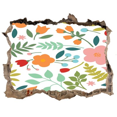 Finto buco nel muro 3D Un paradiso di fiori dietro il muro