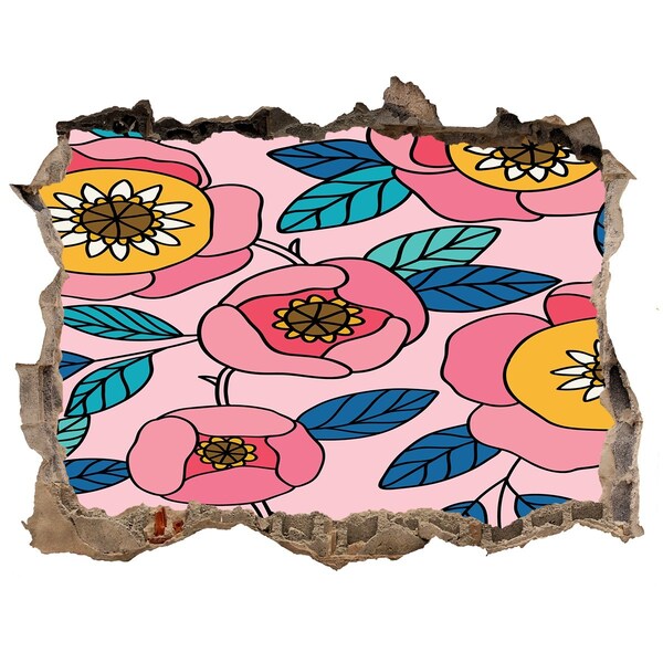 Adesivo buco nel muro Murale floreale nel buco nel muro