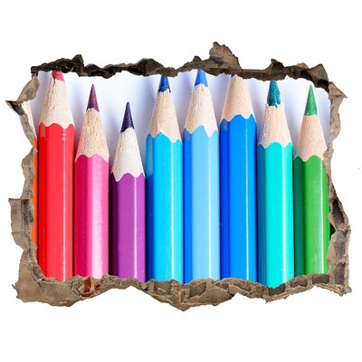 Sticker buco nel muro Il mondo colorato dei pastelli a cera