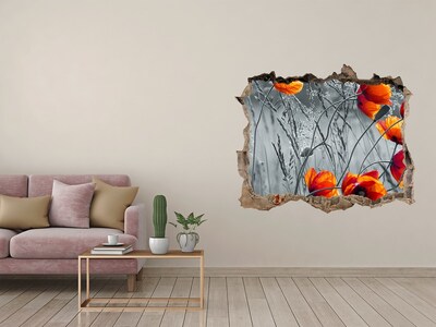 Sticker buco nel muro Fiori in cemento