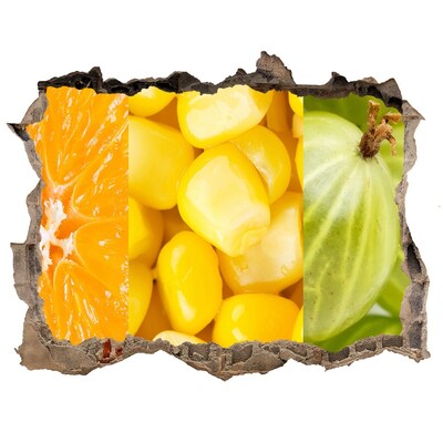 Adesivo buco nel muro Murale di frutta in un buco nel muro