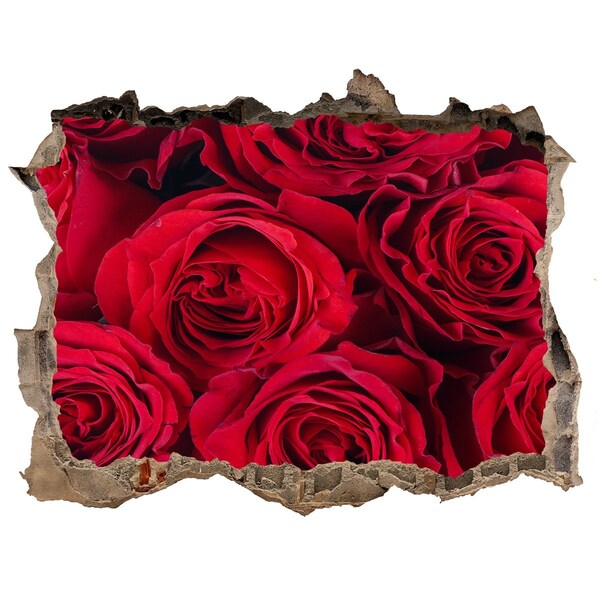 Adesivo buco nel muro Rose in un muro in rovina