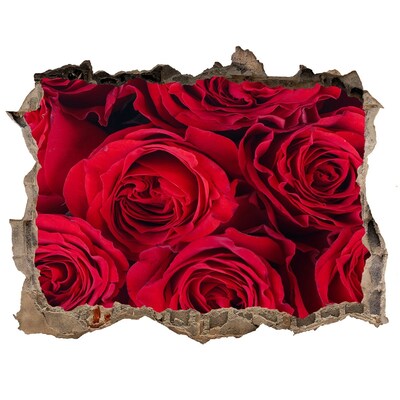 Adesivo buco nel muro Rose in un muro in rovina