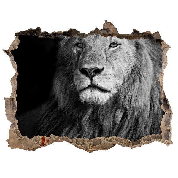 Sticker buco nel muro Leone in un buco nel muro