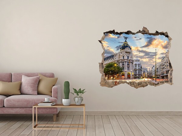 Adesivo buco nel muro Il fascino di Madrid al tramonto