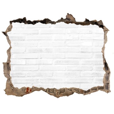 Sticker buco nel muro Un muro danneggiato con vista sui mattoni