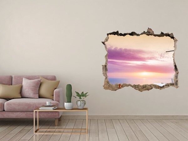 Finto buco nel muro 3D Veduta dell'isola greca