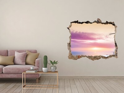 Finto buco nel muro 3D Veduta dell'isola greca