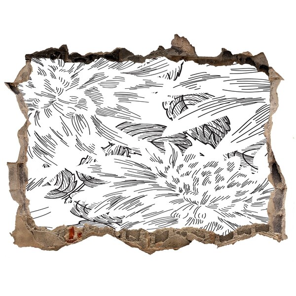 Sticker buco nel muro Motivo floreale nel buco nel muro