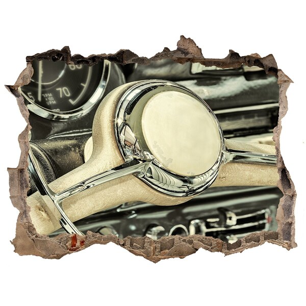 Finto buco nel muro 3D L'elegante abitacolo di un'auto classica