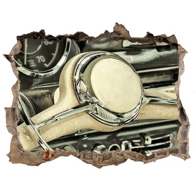 Finto buco nel muro 3D L'elegante abitacolo di un'auto classica