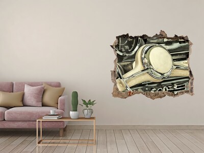 Finto buco nel muro 3D L'elegante abitacolo di un'auto classica