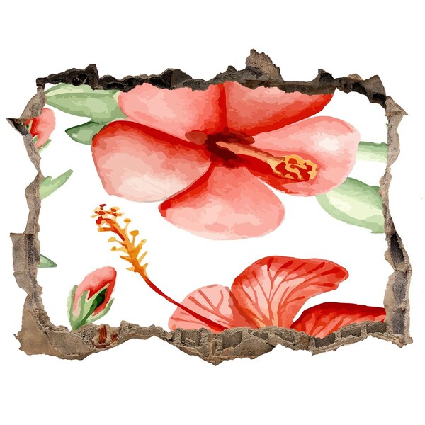 Sticker buco nel muro Giardino fiorito dietro le mura