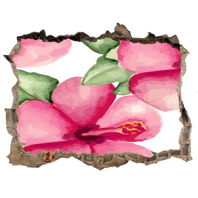 Finto buco nel muro 3D Un paradiso di fiori dietro il muro