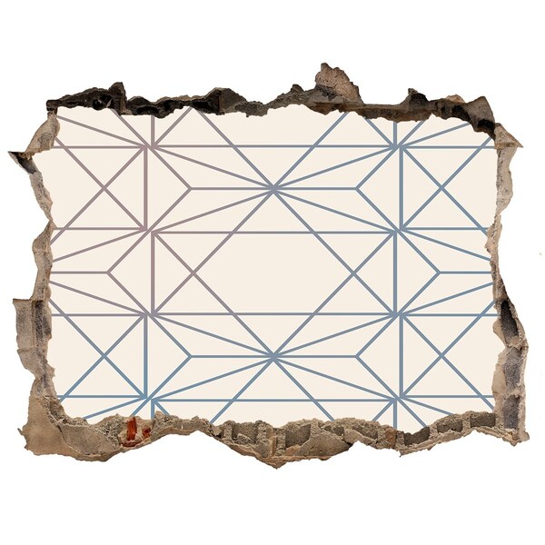 Adesivo buco nel muro Motivo geometrico attraverso un foro nel muro