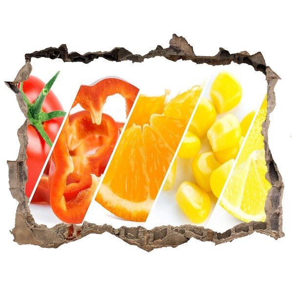 Adesivo buco nel muro Un paradiso di frutta dietro le mura