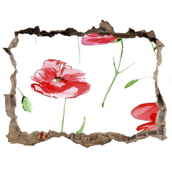 Sticker buco nel muro Fiore nel buco nel muro