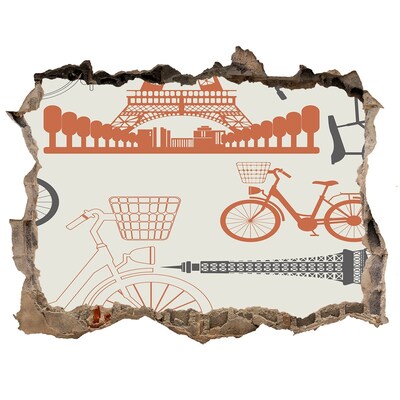 Sticker buco nel muro Parigi nel dettaglio