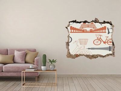 Sticker buco nel muro Parigi nel dettaglio