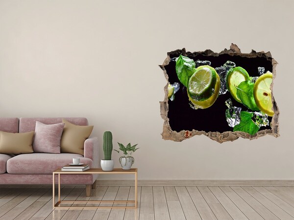 Finto buco nel muro 3D Una spruzzata di freschezza al limone