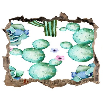 Sticker buco nel muro Cactus in un buco nel muro