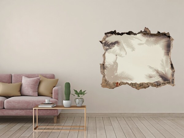 Finto buco nel muro 3D Oasi tropicale dietro le mura