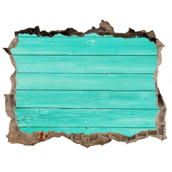 Adesivo buco nel muro Tavola turchese in un buco nel muro