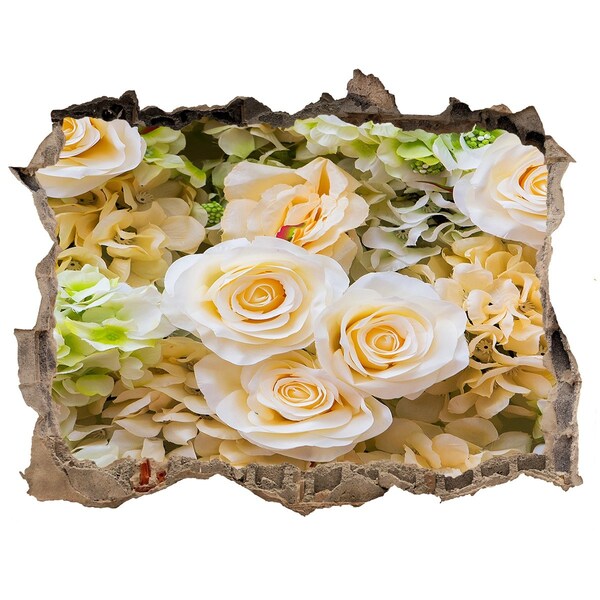 Sticker buco nel muro Un paradiso di fiori dietro il muro