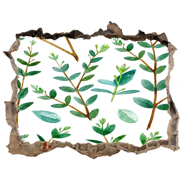 Finto buco nel muro 3D Giardino verde in cemento