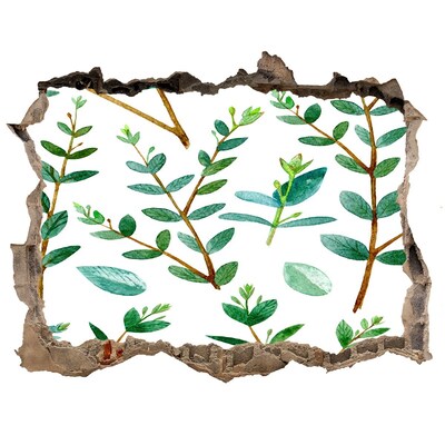 Finto buco nel muro 3D Giardino verde in cemento