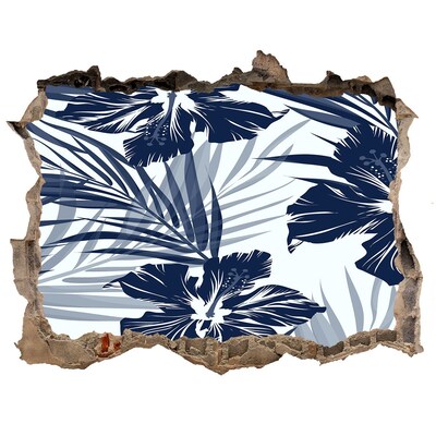 Finto buco nel muro 3D Paradiso tropicale con fiori