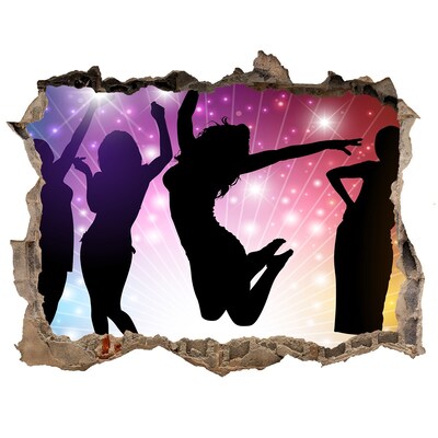 Adesivo buco nel muro Ballando sotto i riflettori