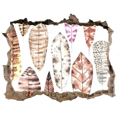 Adesivo buco nel muro Foglie colorate in un buco nel muro