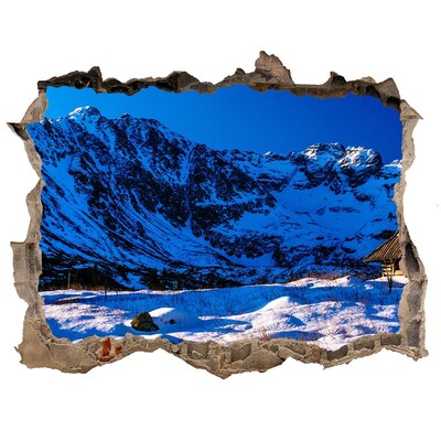 Sticker buco nel muro Casa invernale in montagna