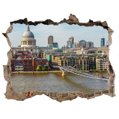 Sticker buco nel muro Vista di Londra attraverso un buco nel muro