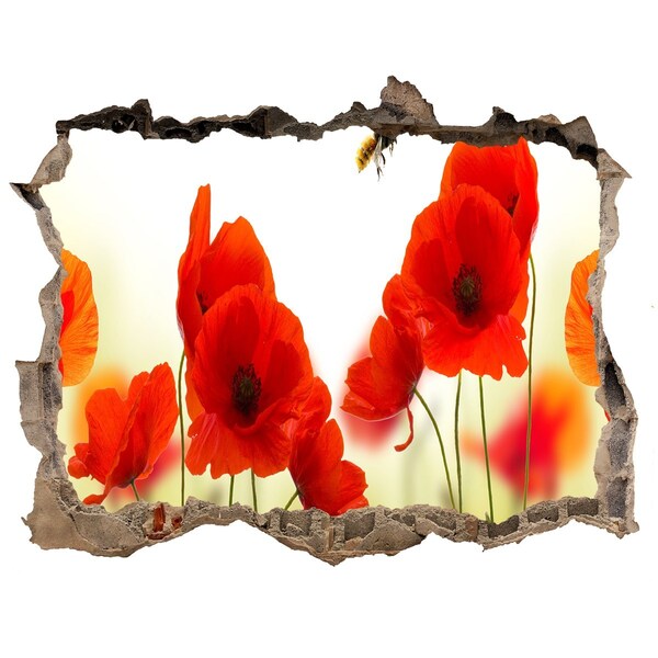 Finto buco nel muro 3D Paradiso fiorito con un'ape