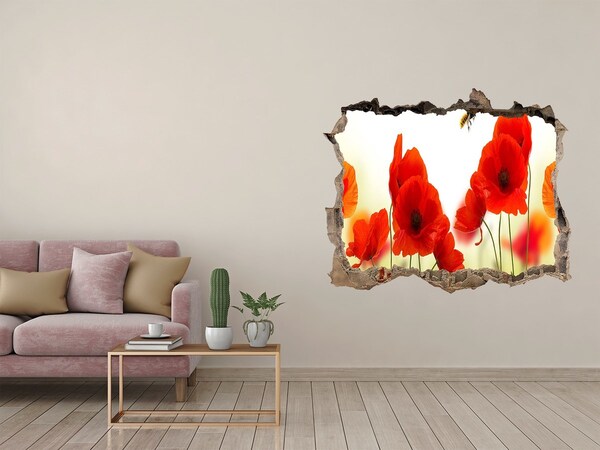 Finto buco nel muro 3D Paradiso fiorito con un'ape