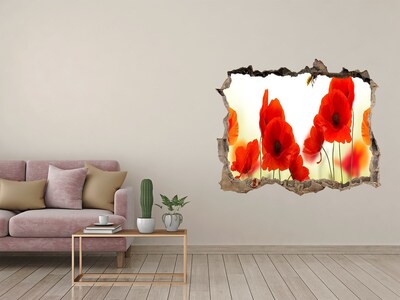 Finto buco nel muro 3D Paradiso fiorito con un'ape