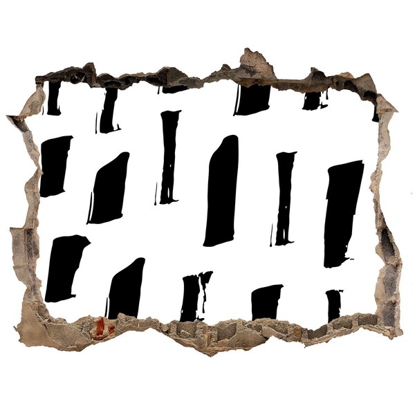 Sticker buco nel muro Un muro in rovina che si affaccia sulla città