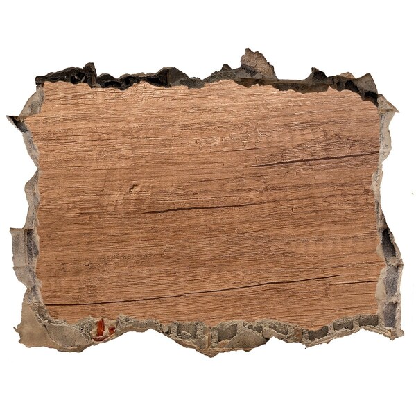 Adesivo buco nel muro Un muro danneggiato con una tavola di legno