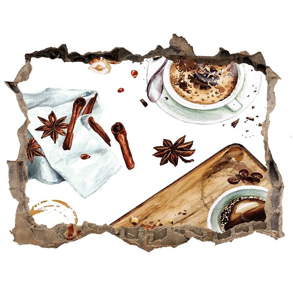 Sticker buco nel muro Angolo caffè con spezie