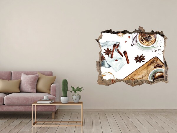 Sticker buco nel muro Angolo caffè con spezie