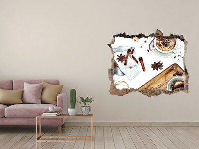 Sticker buco nel muro Angolo caffè con spezie