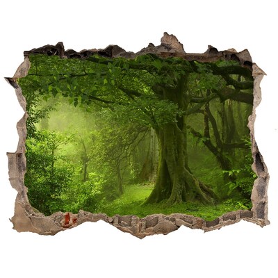 Finto buco nel muro 3D Una foresta verdeggiante piena di vita