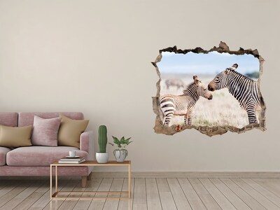 Sticker buco nel muro Zebre nel loro habitat naturale