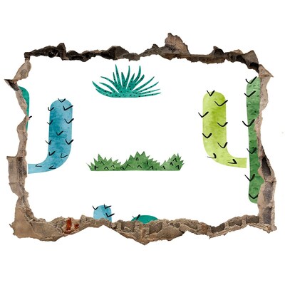 Sticker buco nel muro Paesaggio verde con cactus