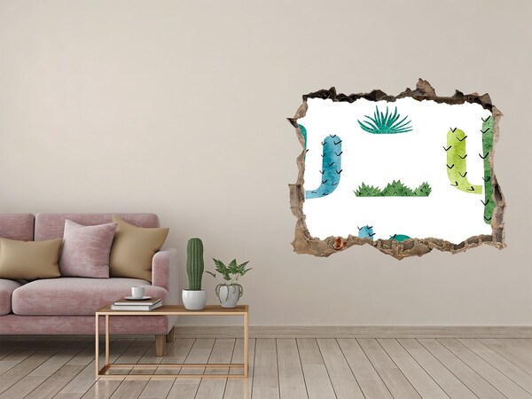 Sticker buco nel muro Paesaggio verde con cactus