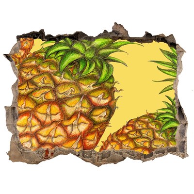 Adesivo buco nel muro Perdita di colore dell'ananas