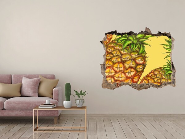 Adesivo buco nel muro Perdita di colore dell'ananas