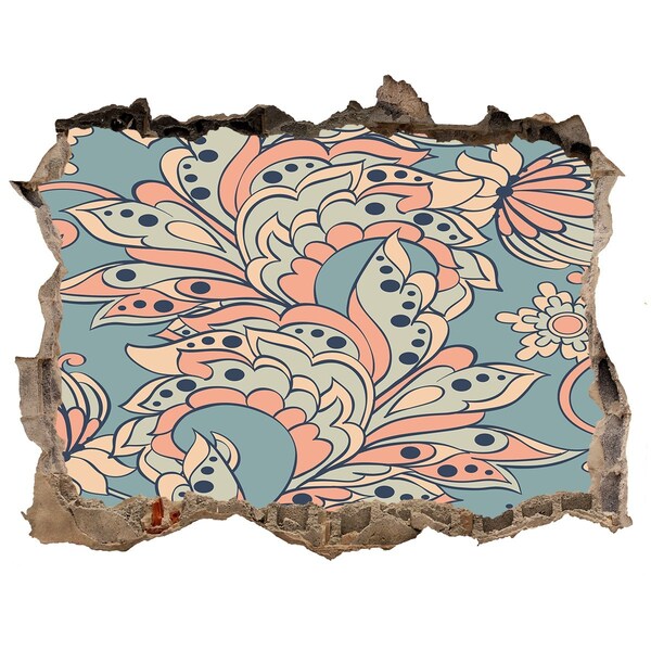 Sticker buco nel muro Motivo floreale nel buco nel muro